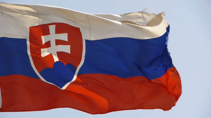 Slovakia flag is fluttering in wind. gh2_01344
