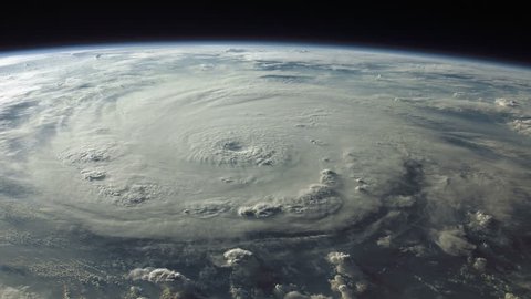Incredible view of a hurricane as seen from space. 4K version. (Elements furnished by NASA)