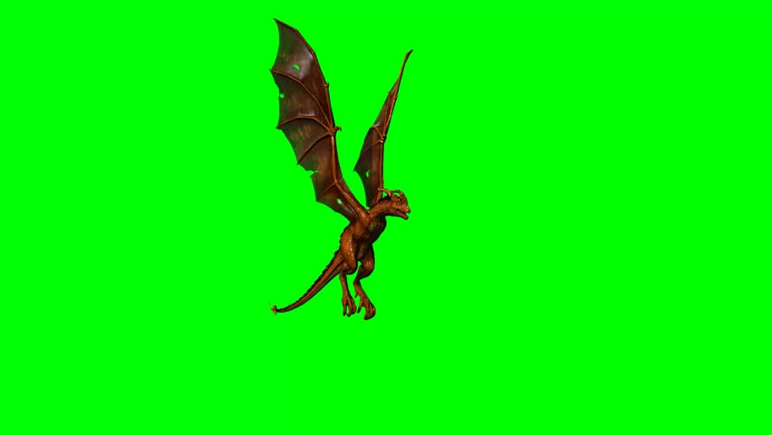 dragon in flight - green screen Royalty-Free Stock Footage #5939195