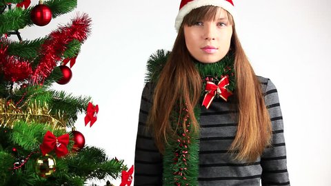 Woman With Merry Christmas の動画素材 ロイヤリティフリー Shutterstock