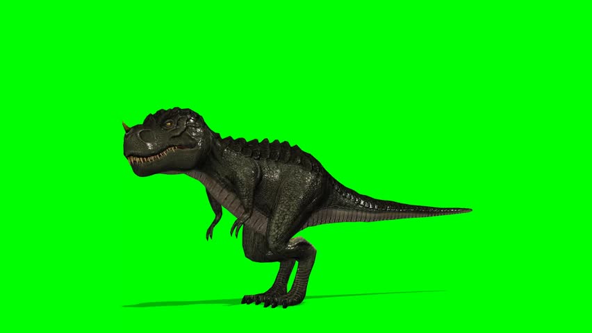 Dinosaur Tyrannosaurus T-Rex roars - green screen Royalty-Free Stock Footage #5945939