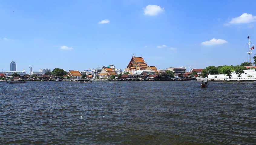 Wat Kanlayanamit Temple is old temple. Located along the Chao Phraya River. Bangkok, Thailand 