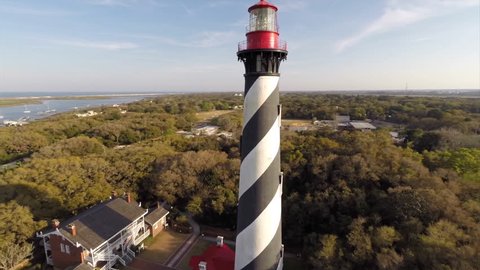 Aerial video Lighthouse at St Augustine Florida
