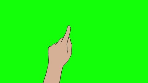 Hand drawn touch screen gestures on a green screen
