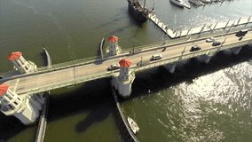Bridge of Lions St augustine Florida aerial video footage