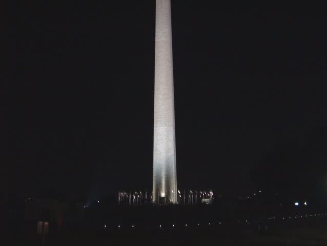 Washington Monument, tilt up at night