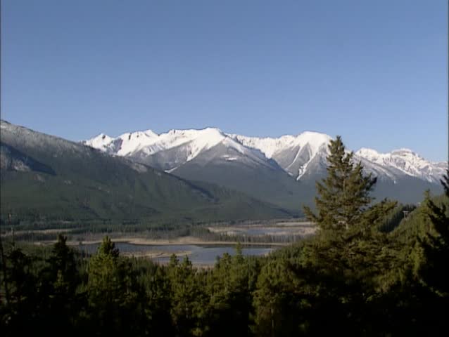 BANFF NATIONAL PARK Vermilion lakes in Bow valley + pan. Early spring.