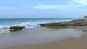 Ocean Waves and Beautiful Beach,Sri Lanka.