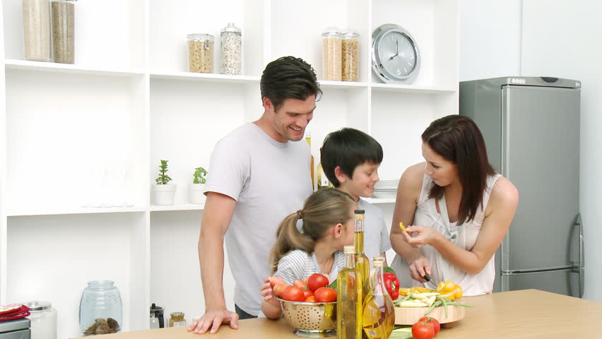 Family At Home In Kitchen Stock Footage Video 100 Royalty Free 596272 Shutterstock