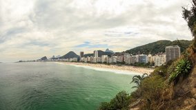 Zooming time lapse of Copacabana beach in Rio De Janeiro.