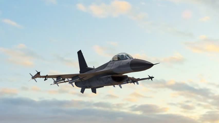 F-16 Fighter Jet  Airplane in fly
