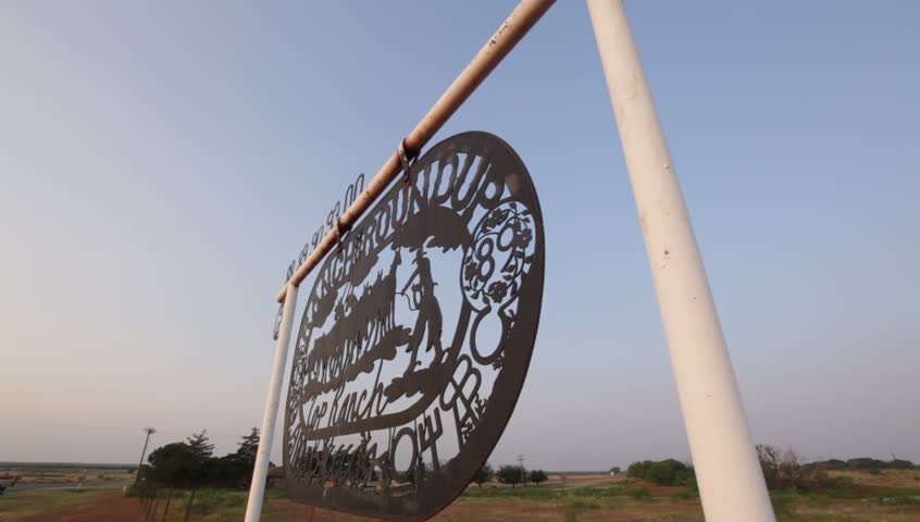 Ranch Entrance Sign. Exterior shot of the entrance sign to a ranch.