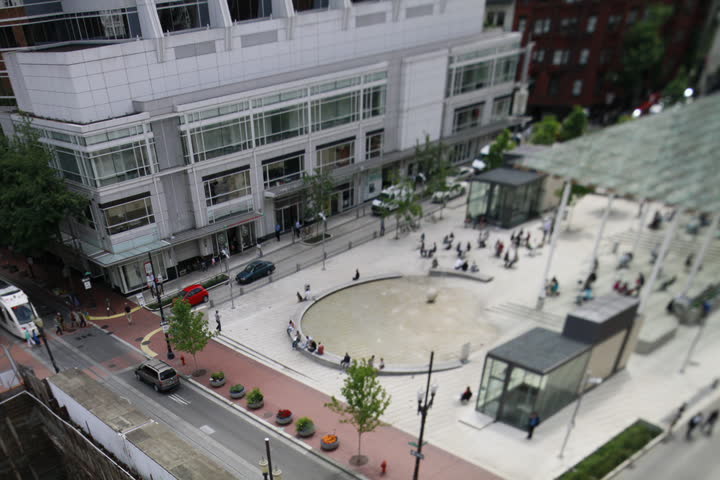 City Shopping Center. People move about a city shopping center.