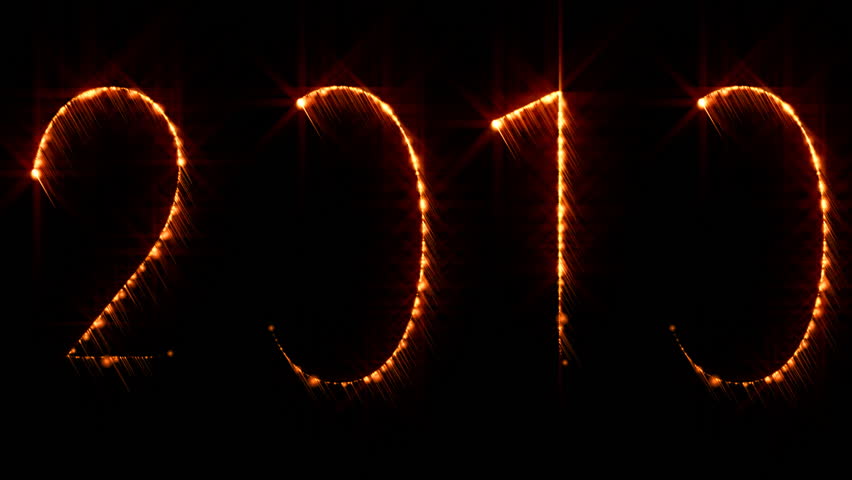 2010 new year text light writing,loop