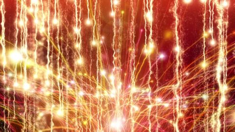Abstract fantasy motion background, shining lights, glowing energy waves and sparkling fireworks stile particles.