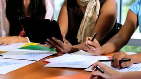 Group young multi ethnic male female college students classroom on campus African American female teacher using wireless tablet - Multi Ethnic Teenage Students College Classroom - Powered by Shutterstock - Get 15% off with code: PIKWIZARD15