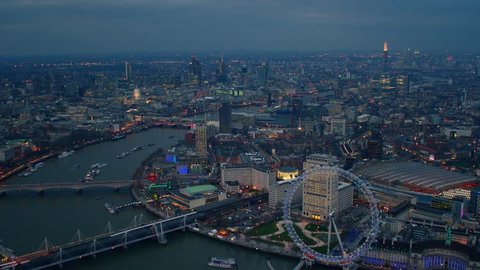 panoramic aerial shot along river thames Stock Footage Video (100% ...