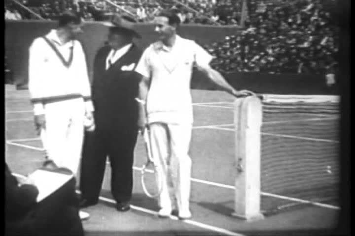 CIRCA 1930s - Tilden wins singles against Borotra in 1930 but U.S. loses Davis Cup.
