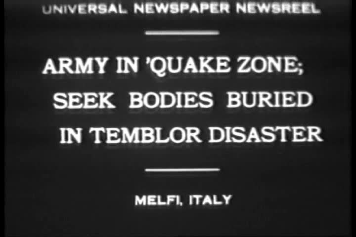 CIRCA 1930s - The U.S. Army is in Melfi Italy for clean up after a devastating earthquake in 1930.