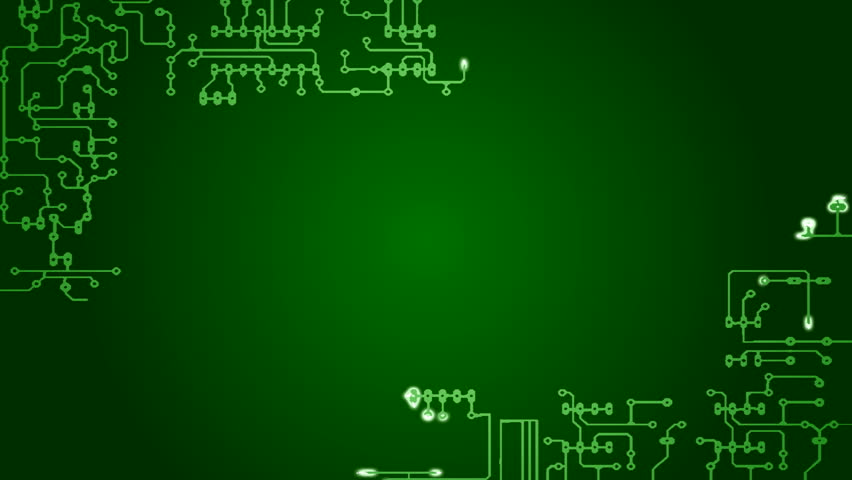 Growing green circuit board HD background