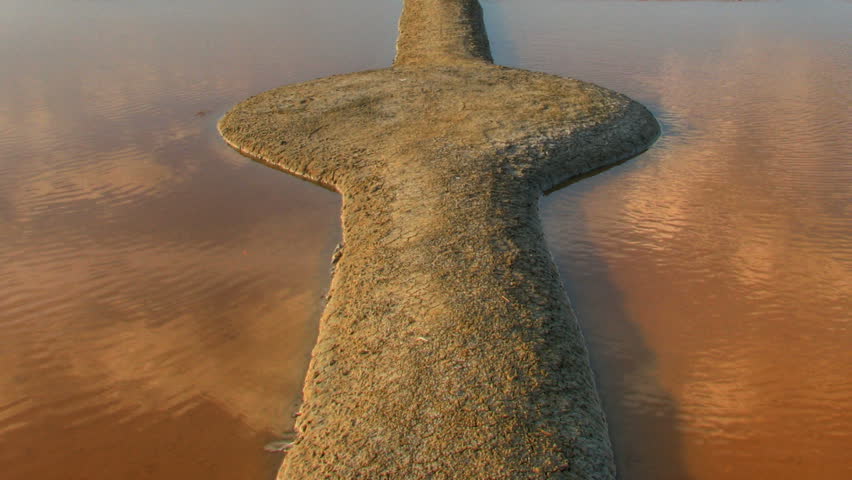 Sky reflexions in water, HD time lapse clip, high dynamic range imaging