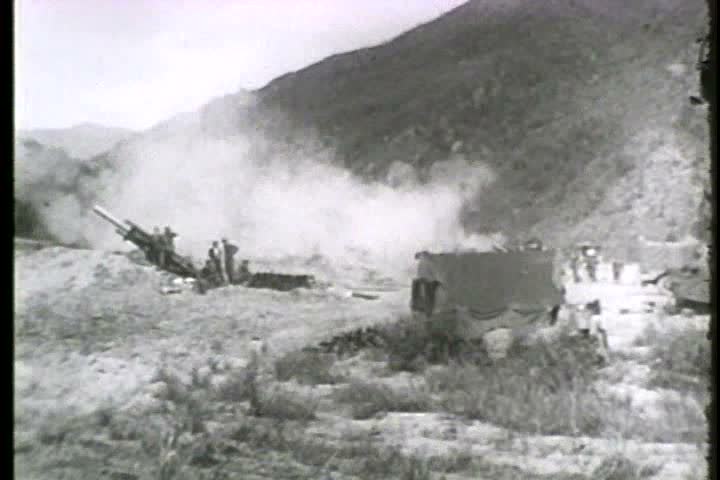 CIRCA 1950s - The story of artillery in the United States army in 1951 in the Korean War.
