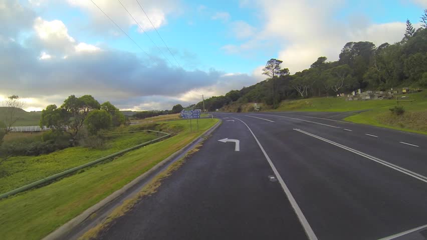 MELBOURNE,AUSTRALIA - CIRCA May 2013 :2 minute 22 secs sped up driving tour on last stretch of great ocean road pov