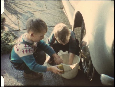 Washing the Car (vintage 8 mm amateur film)
