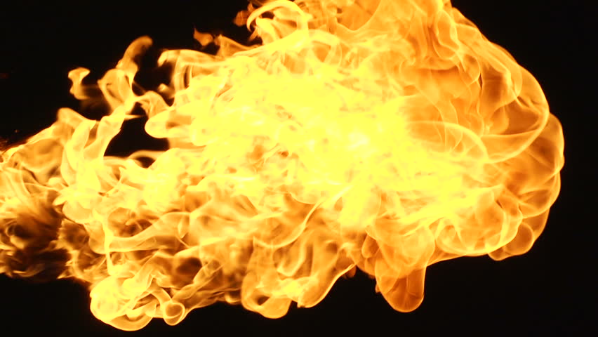 Flame On a Black Background. Stock Footage Video (100% Royalty-free