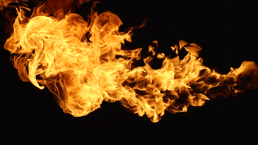 Flame On a Black Background. Stock Footage Video (100% Royalty-free
