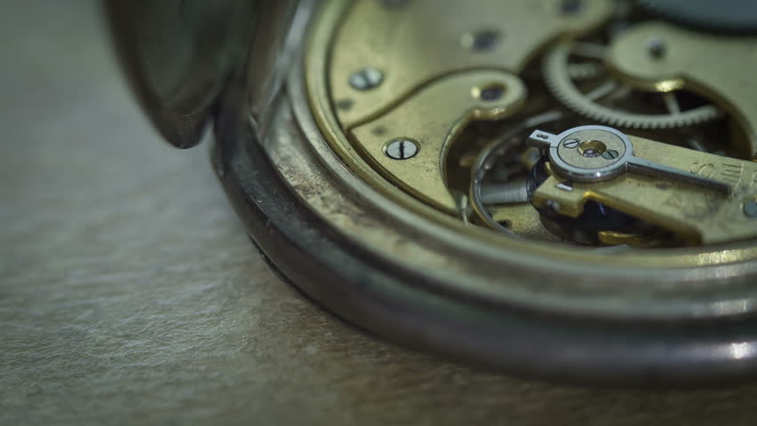 Vintage Watch Gears Movement Macro. Shot Motorized Slider. RAW Video, Magic Lantern, Canon 5D MK3, Carl Zeiss 3.5/18 ZE
