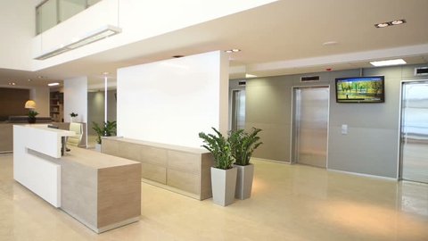 Front desk at business center in modern style in business center