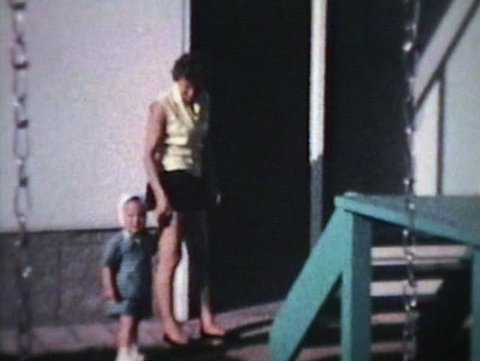Mom And Little Boy Outside (1963 - Vintage 8mm film)