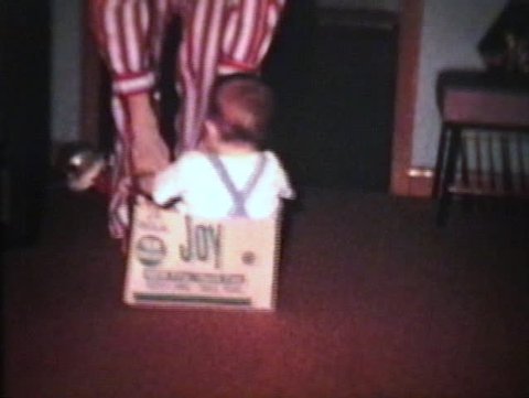 Little Boy In Cardboard Car (1963 - Vintage 8mm film)