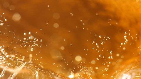 Whisky and ice in glass, bubble float, background