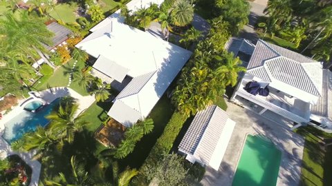 Aerial residential neighborhood Florida