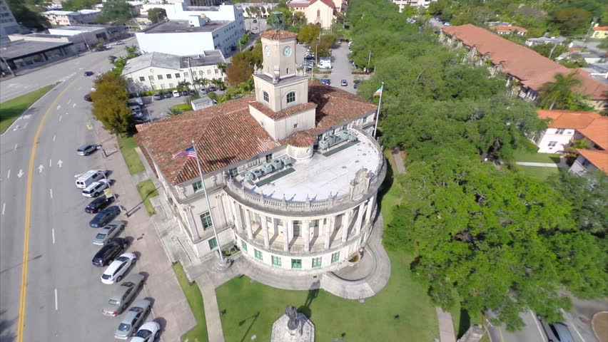 Coral Gables Florida panoramic aerial video