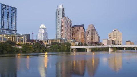 AUSTIN - CIRCA NOVEMBER 2013: Lady Bird Lake, Congress bridge and the Skyline of downtown Austin, Texas, USA