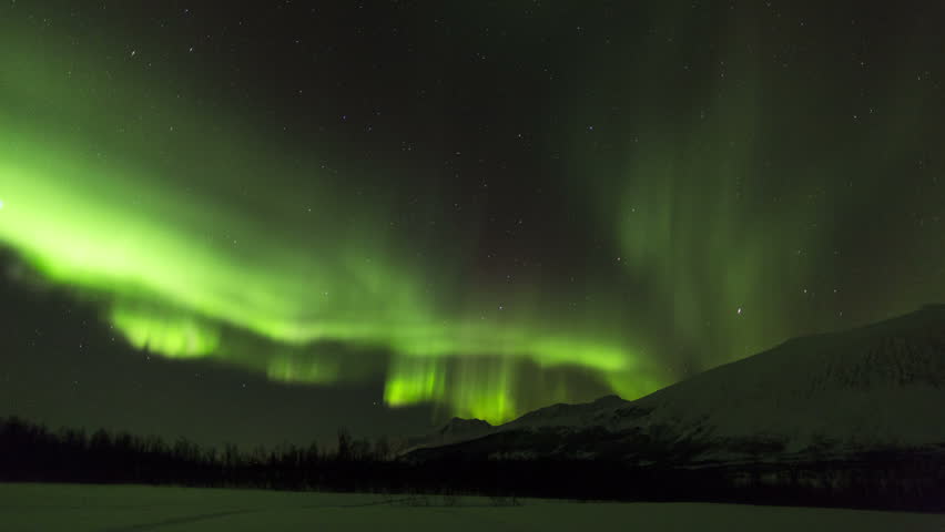 NORWAY - CIRCA JANUARY 2013: Aurora Borealis, Northern Lights, Troms region, Norway