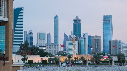 KUWAIT - CIRCA NOVEMBER 2013: Kuwait, Kuwait City, Dar Al-Awadi Building and Minaret by Sharq Souk