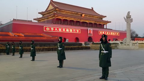 CHINA - CIRCA JANUARY 2014: Tiananmen Square, Gate of Heavenly Peace, Forbidden City, Beijing, China
