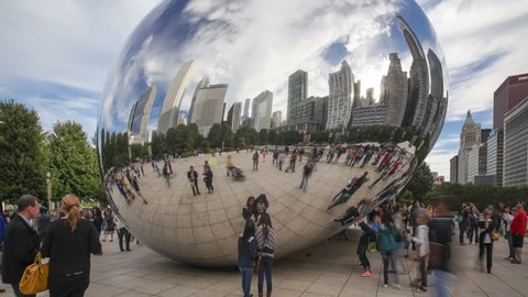 CHICAGO - CIRCA OCTOBER 2013: Cloud Gate' or 'The Bean' in the Millennium Park, Chicago, Illinois, USA