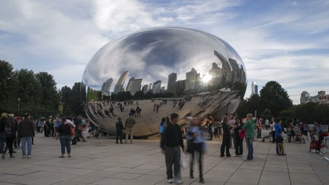 CHICAGO - CIRCA OCTOBER 2013: Cloud Gate' or 'The Bean' in the Millennium Park, Chicago, Illinois, USA