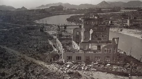 HIROSHIMA, JAPAN - APRIL 1: View of Hiroshima after the 1945. August 6 nuclear attack on April 1, 2014, Hiroshima, Japan. The bomb destroyed the entire city.