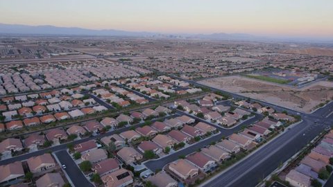 Aerial view of suburban sprawl near Las Vegas, Nevada.