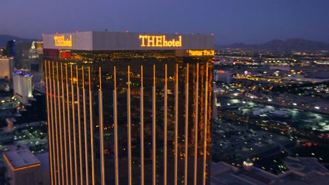 LAS VEGAS, NEVADA, CIRCA 2013 - Aerial view of THEhotel in Las Vegas, Nevada.