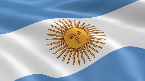 Argentinian flag waving in the wind. Part of a series. 4K resolution (4096x2304).