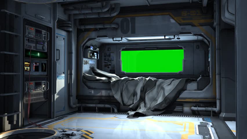 Scifi Spaceship Bedroom - Video Background - Green Screen   Royalty-Free Stock Footage #6063068