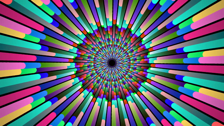 Random colored lines in kaleidoscopic mosaic shape (Full HD, 1920x1080 10s/30 fps).