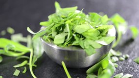 Portion of fresh Tarragon as not seamless loopable background video